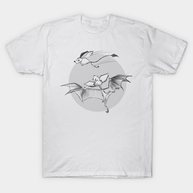 Bat & Jerboa T-Shirt by Jason's Doodles